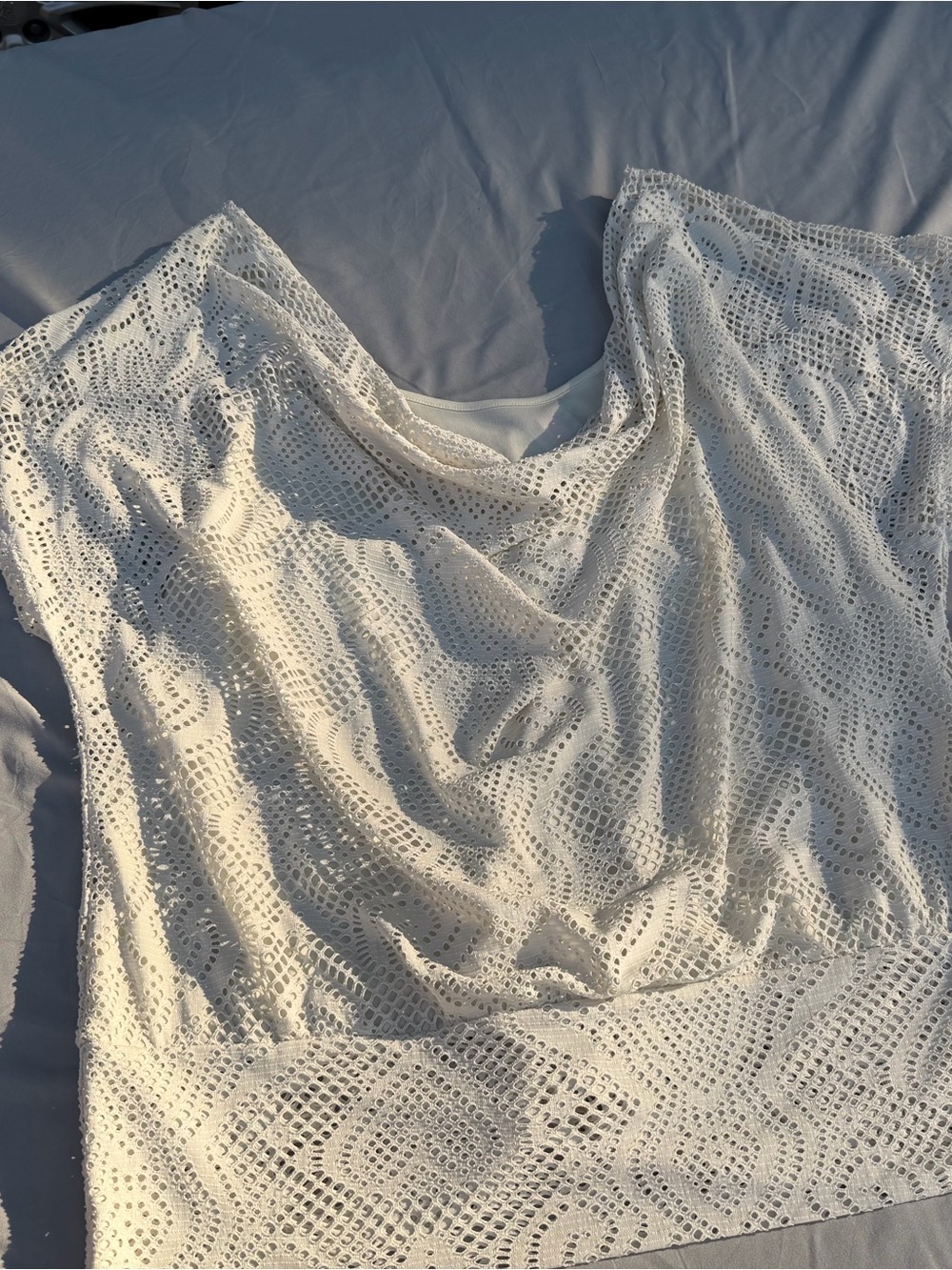 White Crochet Lace Blouse